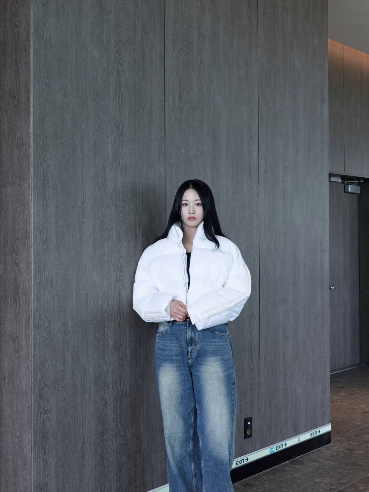 오사와 여성스트릿 겨울 아우터 크롭 하이넥 패딩