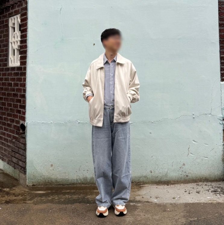 87-STAN054 캣샌드 레인 워싱 와이드 데님팬츠 라이트 인디고 코디하기 편한 바지 추천