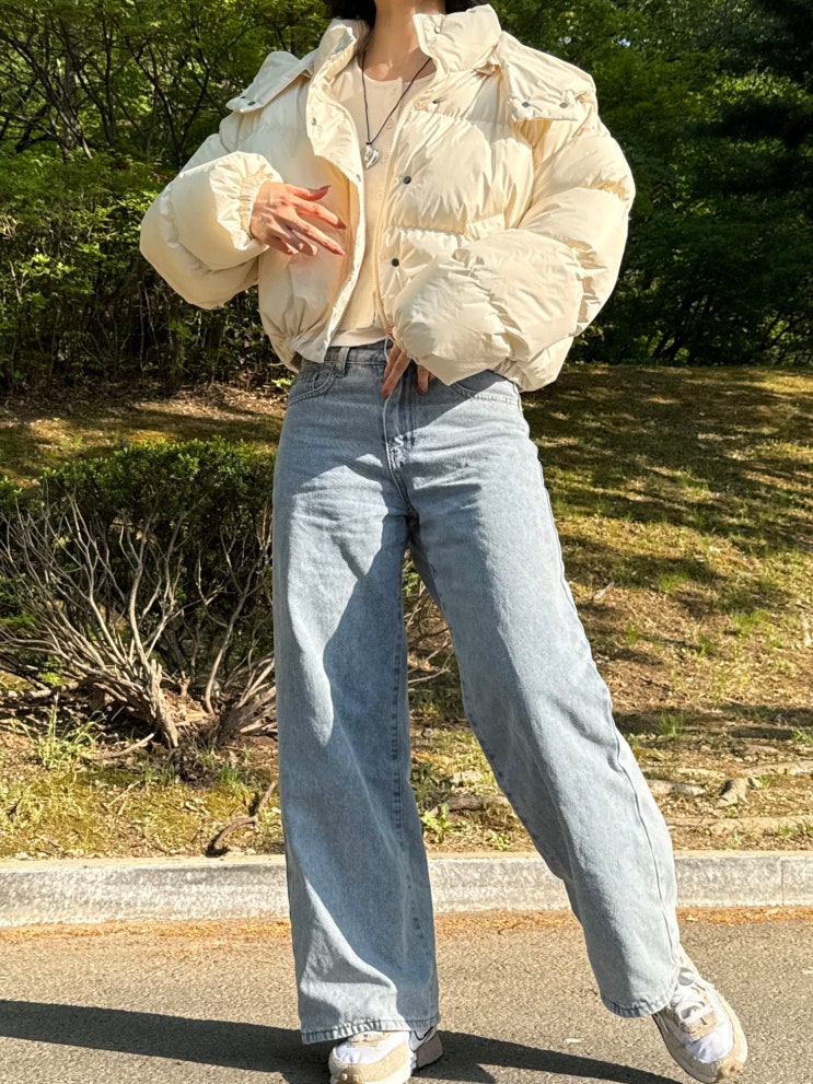 오사와 디키든 크롭 후드 패딩 후기! 일교차 큰 봄 날씨에도 찰떡인 숏패딩 트렌디룩
