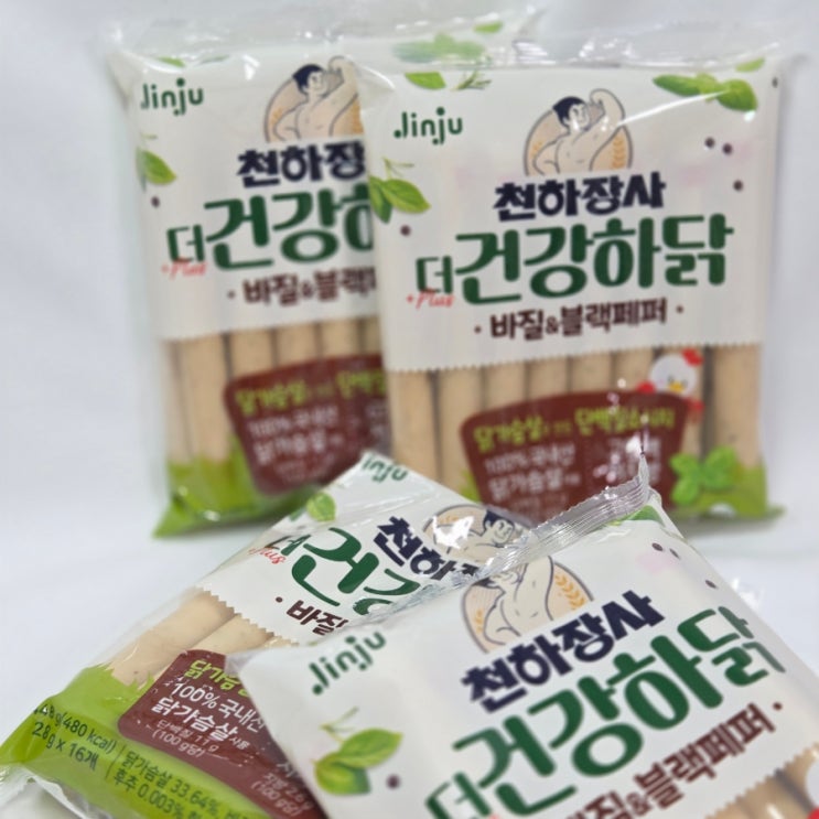 천하장사 더 건강하닭 바질&블랙페퍼 단백질간식 다이어트