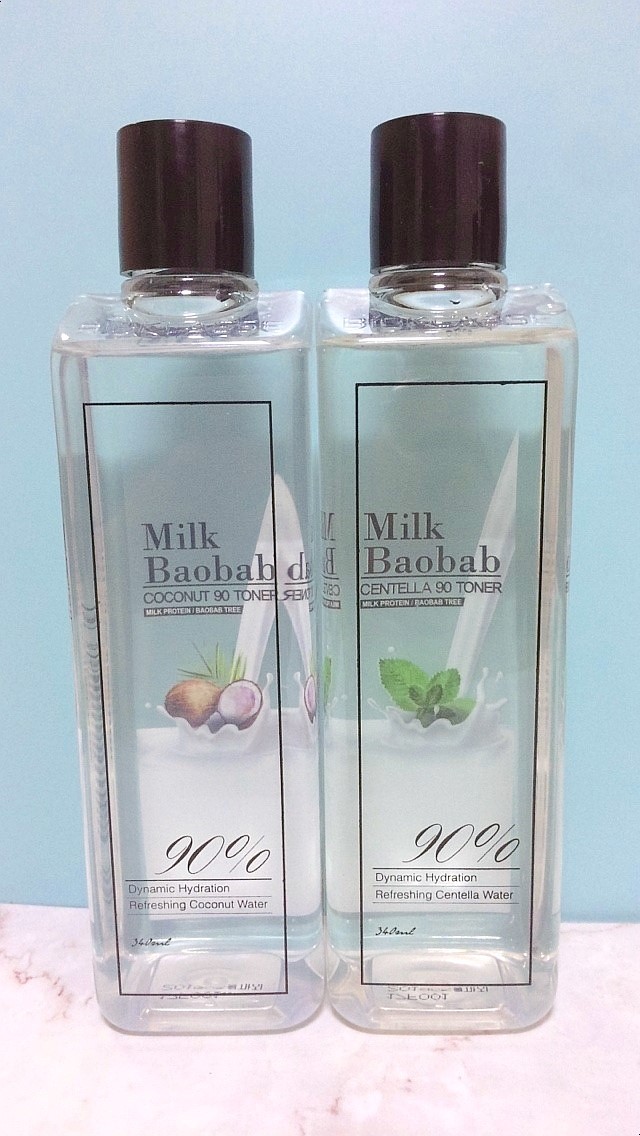 <제품리뷰> 착한토너, 7스킨토너추천! 밀크바오밥 센텔라 90토너& 코코넛 90토너-♥