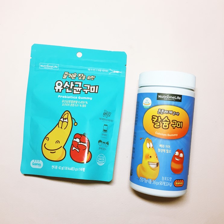 어린이 건강 간식 '뉴트리원 라바 유산균, 칼슘 구미'