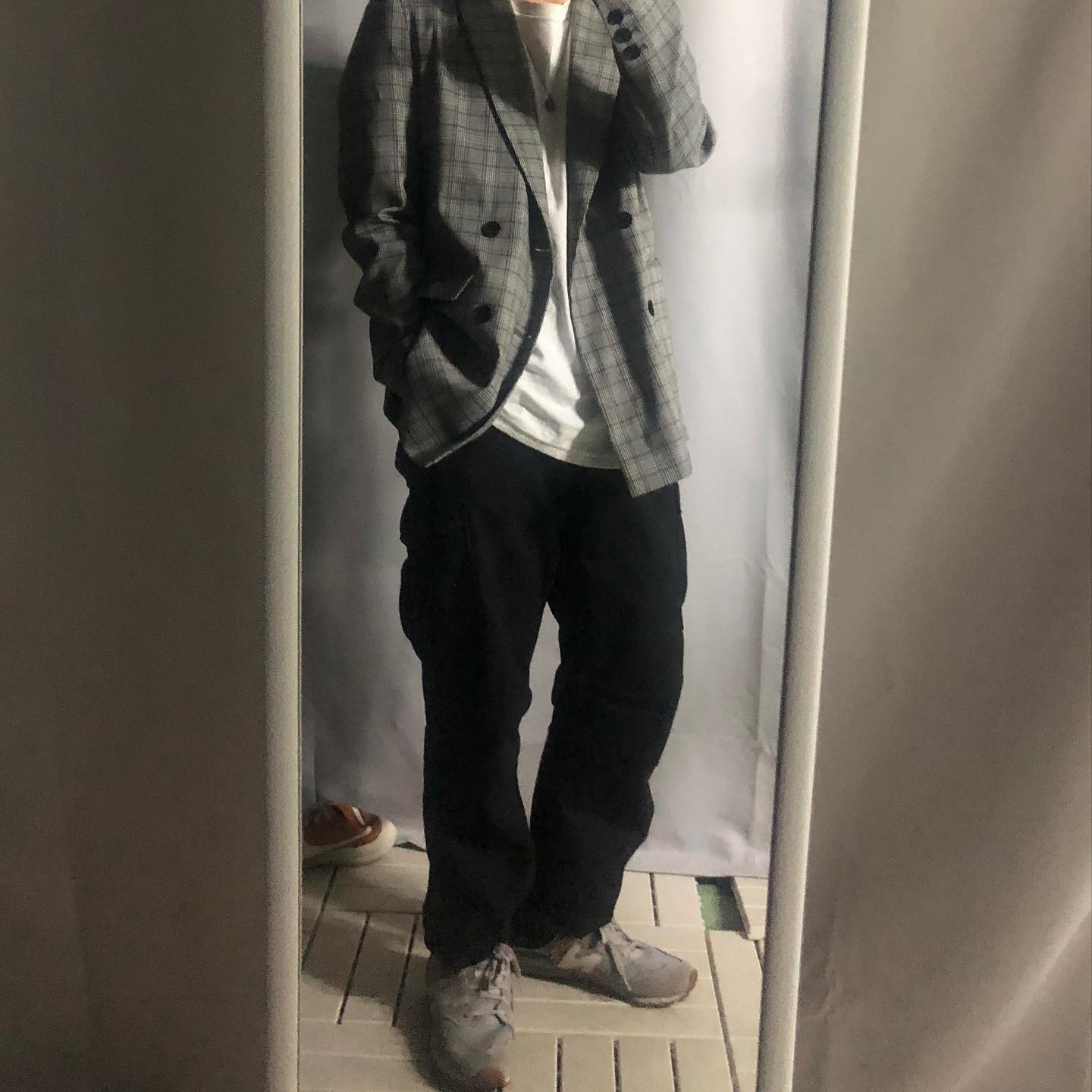 카고팬츠 코디!! #로스코#카고팬츠#더블자켓#체크자켓#ootd#소통#데일리룩#일상#남자코디#스트릿패션#뉴발란스