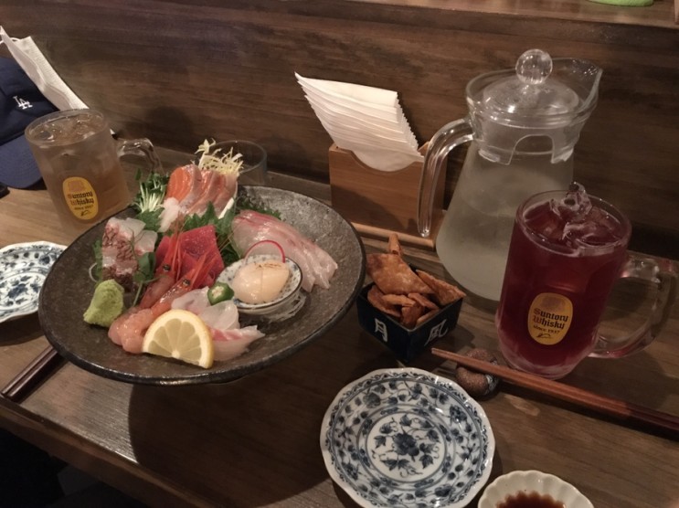 <운김> 사시미, 연어가 맛있는 상수역 술집 이자카야