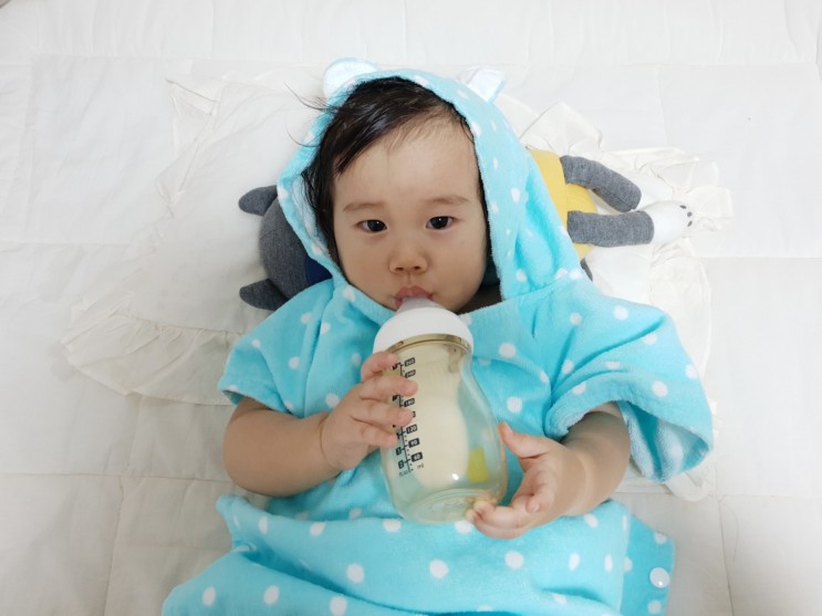 디자인이 귀여운 아기목욕가운 곰돌이 비치타올