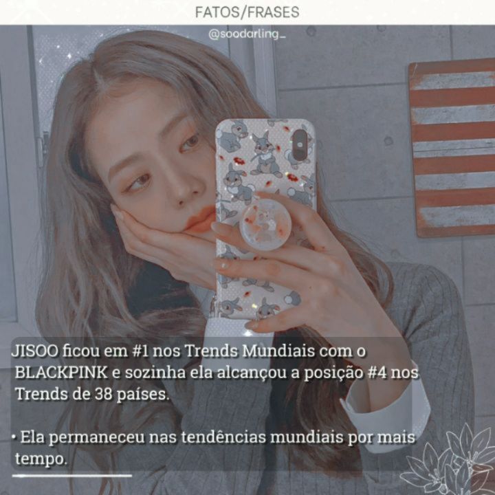 .
— ♡⊹˚ A Jisoo rainha! ʚĭɞ
⌗ interação no final! 

 : : gostou desse post? 
 ꒰ ◡̈ Siga soodarling_ para mais como esse ⚘
 
⚠ não permito que resposte! 
  se você se inspirar dê os créditos!

— 🌷˚꒰ 𝒕𝒂𝒈𝒔 
#kpop #blackpink #frasesinspiradoras #frases #jisoo #fatos #kpopfatos #explorar #desflopforfcs