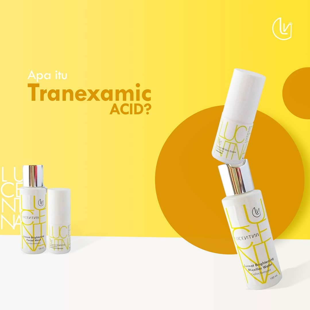 Sebelumnya Anda sudah dikenalkan rangkaian skincare dari Lucentna dan satu serum andalan kami. Anda pasti sering menemukan nama Tranexamic Acid. Sebenarnya apa itu Tranexamic Acid dan fungsinya?

Tranexamic acid atau asam traneksamat sudah umum digunakan di dalam dunia medis sebagai obat untuk mengurangi atau menghentikan perdarahan yang terjadi pada pasien yang sedang menjalani operasi. Dalam dunia kecantikan, Tranexamic acid adalah jenis asam yang kinerjanya lebih maksimal jika dikombinasikan dengan produk pencerah kulit lainnya seperti vitamin C atau sunscreen.

Manfaat dari Tranexamic Acid ini tentunya banyak sekali, beberapa diantaranya adalah mencegah hiperpigmentasi, menyamarkan melasma dan memperbaiki skin barrier. Sekarang Anda jadi tahu mengapa kami menggunakan bahan super bermanfaat ini untuk produk-produk Lucentna bukan? Follow us for further information.

#lucentna #skincare #skincareset #serum #micellar #moisturizer #daycream #nightcream #skincareroutine #skincareindonesia