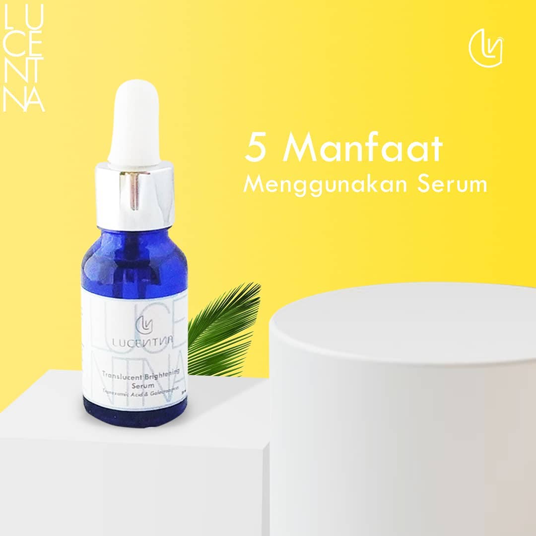 Banyaknya rangkaian skincare yang harus dilakukan baik di pagi atau malam hari seringkali membuat kita malas melakukannya. Padahal, masing-masing produk skincare memiliki fungsinya sendiri loh.

Contohnya adalah serum. Berikut ini adalah 5 manfaat menggunakan serum dalam jangka panjang dan rutin:

1. Memudarkan flek hitam
2. Menghidrasi kulit
3. Mengencangkan kulit
4. Mencerahkan kulit
5. Mempercepat regenerasi sel kulit baru

Nah, itu dia 5 manfaat menggunakan serum secara rutin. Salah satu jenis serum yang bisa Anda gunakan adalah Lucentna Brightening Serum. Produk ini bisa membantu Anda untuk mendapatkan tampilan glowing setiap saat. Informasi lebih lanjut hubungi linimasa Lucentna.

#lucentna #skincare #skincareset #serum #micellar #moisturizer #daycream #nightcream #skincareroutine #skincareindonesia