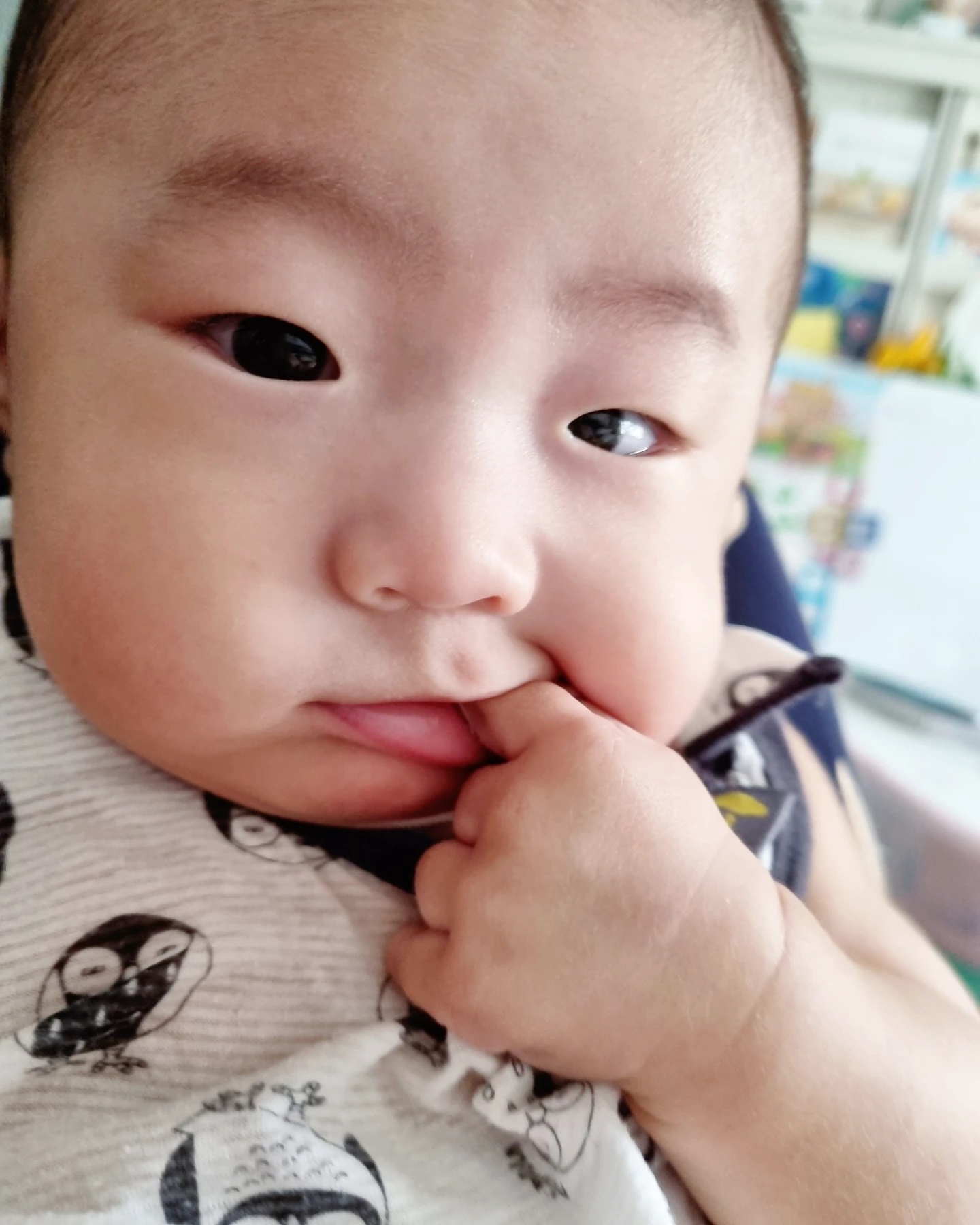 #맛있는손가락☝
태열도 있었는데 이젠 침독까지 있을래?
구강기 이제 시작인데 종일 침닦고
#아토베네 #아기수딩젤 발라주느라 정신없다
그렇게 #주먹고기촵촵 하다 
내 손가락도 빤다
이번 수딩젤은 #기저귀발진크림 으로도
좋네❣