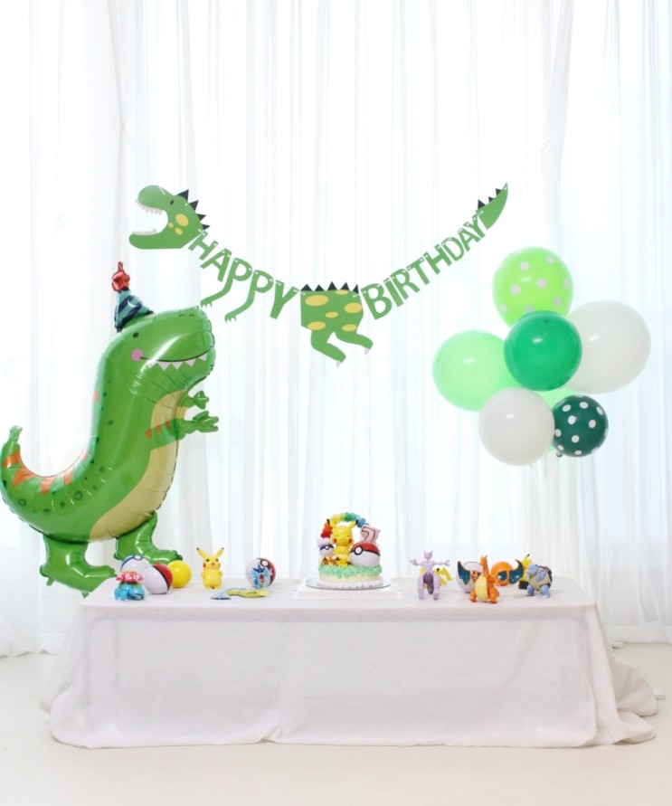 7살 생일잔치에 공룡 생일 파티 풍선 세트 필수