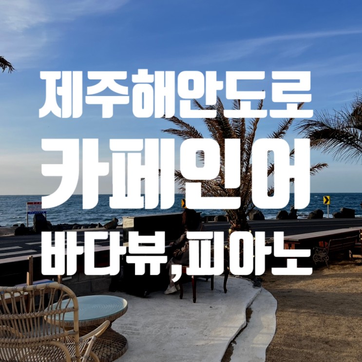 제주 해안도로 서쪽 카페 카페인어 바다뷰와 피아노
