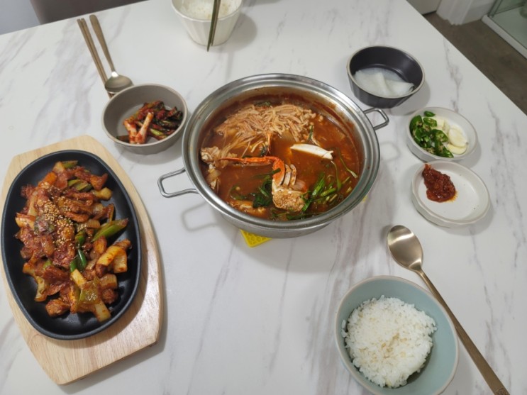 냉동꽃게로 꽃게탕 끓이기