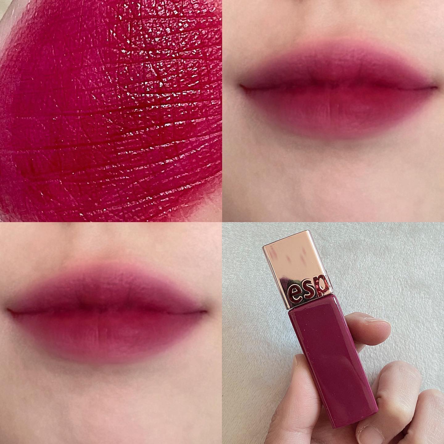 [에스쁘아 espoir]

#꾸뛰르립틴트워터벨벳 #필링팁시 

에스쁘아의 첫 비건 틴트✨ 

내용물, 포장재, 용기까지 철저하게 검수 및 비건 인증까지 완료 했다고 하네요 🤭

➰워터 투 벨벳이어서 바를 땐 촉촉하게 발리면서 마무리 감은 살짝 매트 해지는 제형이에요! 

➰발색은 완전 굳굳굳...발색 너무 잘돼서 당황.. 양 조절 필수🙌🏻

➰컬러는 일단 쨍하디 쨍하고! 딱 딥한 와인 색깔 입니다🍷 일명 체리 레드 🍒🍇

블랙 코디나 블랙 헤어 또는 피부 하얀 사람에게 너무 잘 어울릴 것 같은 컬러에요~ 

➰지속력은 어찌나 좋은 지 클렌징 워터로 여러번 문질렀음에도 불구하고 남아버린,,,
지속력 너무 좋은 거 아닙니까...?💦 

➰쿨톤 분들을 위한 컬러네요~~