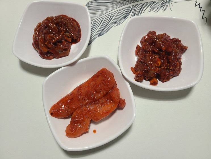 맛있게 매운 낙지젓갈 오징어젓갈 명란젓갈 3종세트 끼닛