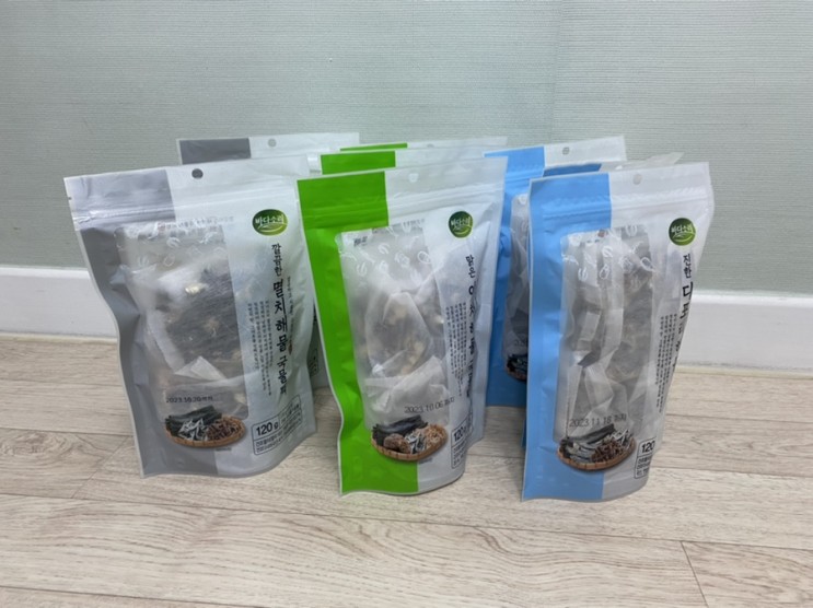 바다소리 천연 해물 국물팩 3종으로 천연조미료 맛내기
