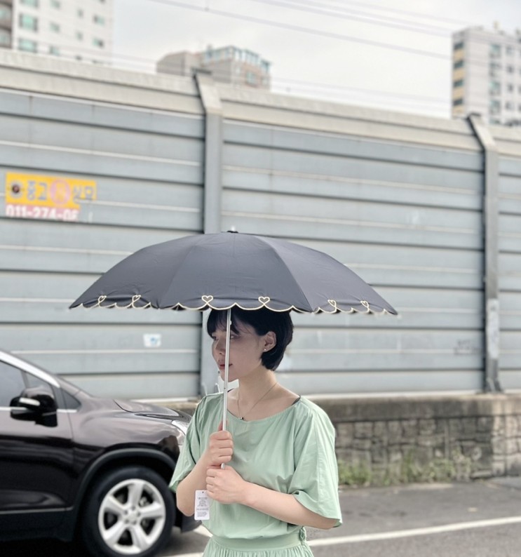 초경량우양산 추천 UV차단양산 크로커다일 하트자수 예뻐요