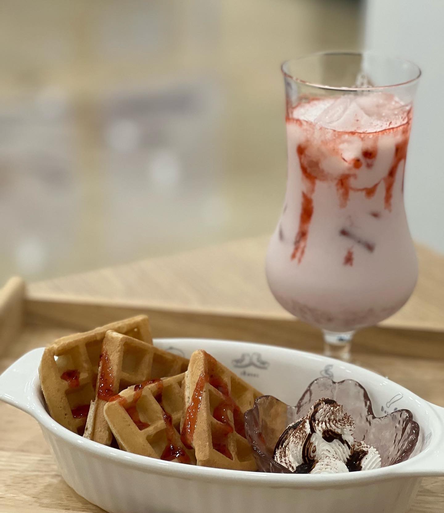 딸기라떼가 맛있는 #마이커피
#청주카페 #모충동카페 🍓🍓
