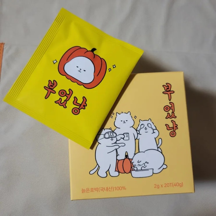 가벼운차 호박티 부었냥 가벼운 하루 시작