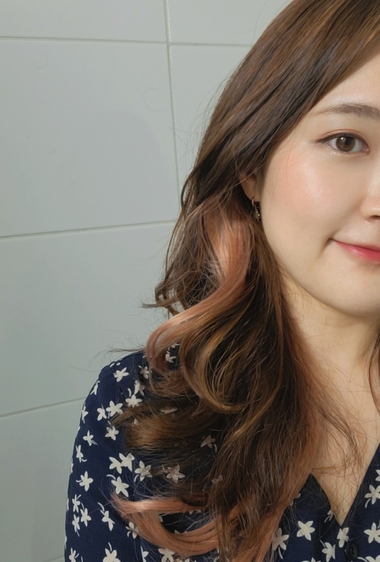 이어링염색, 옴브레헤어피스로 간편한 픽앤웨어 똑딱이붙임머리 스타일변신