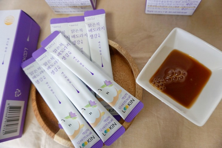 배도라지즙 목에좋은차 찾는다면 루킨 맑은목 배도라지 생강스틱