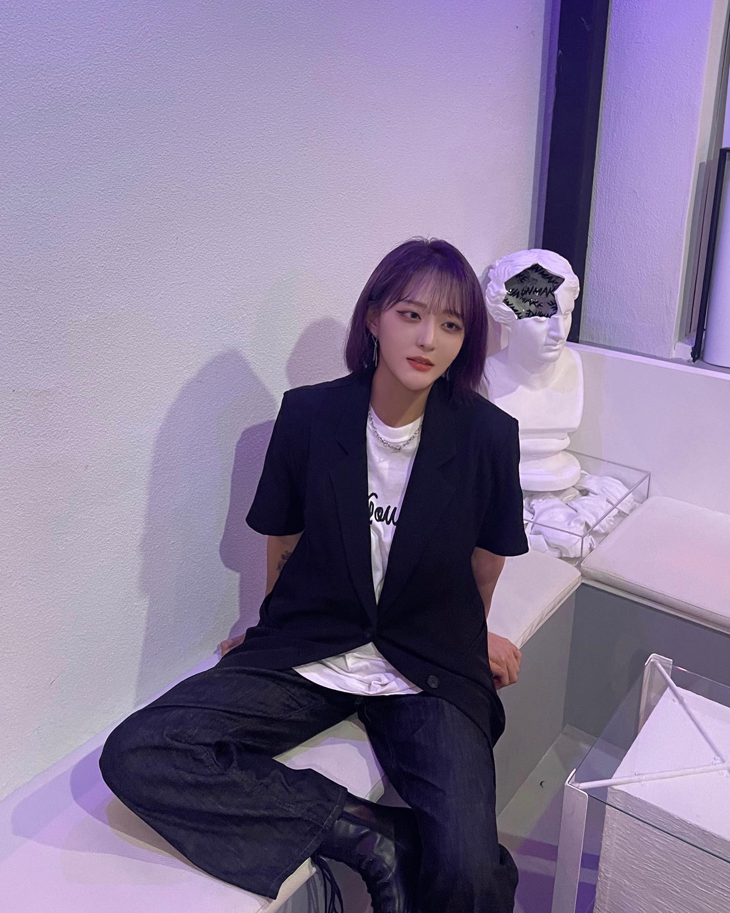 머리도 조명도 보라보라해 ꒰ ¨̮ ꒱💟