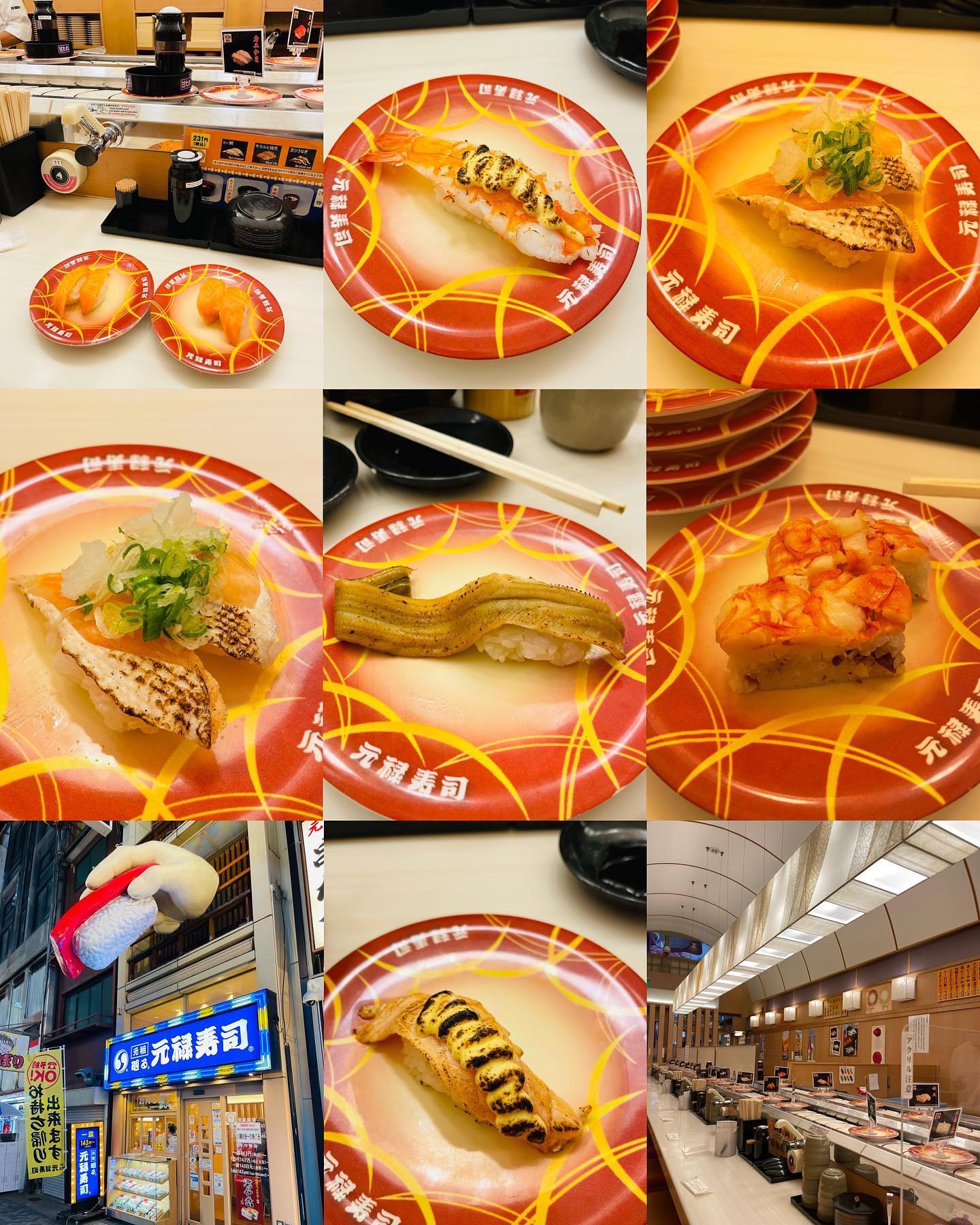 🇯🇵오사카 겐로쿠스시

여긴 오사카 방문시 꼭 가서 먹어볼 스시 맛집이라 올린다.
심지어 가격도 착함.
배부르게 잔뜩먹어도 만원 조금 넘게 나온다✈️
저녁에 뭐먹을지 도톤보리 지나다니다가 킹받는 간판보고 들어갔는데
알고보니 자주 웨이팅이 발생하는 유명한 맛집이였다.

우리나라 회전초밥가게랑 다르게 음식이 올려진상태로 돌아가는게 아니라 종이에 메뉴하나씩 적어서 사장님한테 주면 그때그때 바로 만들어주신다.
다른초밥은 다 비슷비슷 했는데
연어초밥을 먹으면 별이 보임👍🫶
진짜 이거 먹으러 오사카 또 가고싶을 정도🌈
그리고 치즈초밥 !! 새우초밥의에 치즈가 올라가고 불맛까지 더해져 더 맛있다😄
사장님한테 쌍따봉 날리면서 먹었던 맛집🙏

또간다🥹