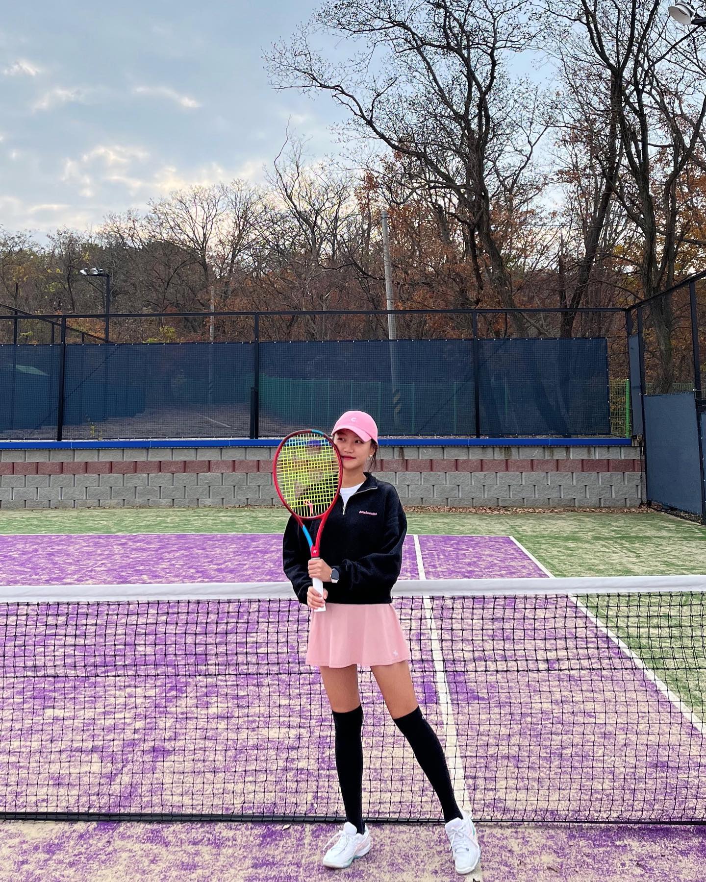 공기 좋고 한적한 메가테니스🎾💜 갑자기 내린 비로 우중테니스는 처음이었는데 그것 마저 조아찌😍