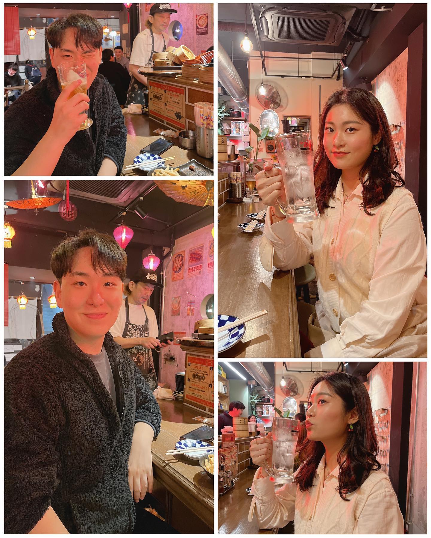 .
2023.03.03
오키나와 여행 첫째날 저녁 2차
.
.
서둘러 2차를 온 가게는
사실 우리가 가장 가고싶었던
가게여따!
.
분위기는 홍콩? 중국식 술집이고,
일단 사람이 진짜진짜 많았다
.
.
이번에 주문할 땐,
모험을 하지 말자고
.
Gon은 오키나와에서 생산하는
오리온 맥주
.
ye는 오키나와 전통주인
고구마로 만든 하이볼을 마셨다!
.
고구마 하이볼은
달지 않으면서 깔끔하고
끝맛에 고구마 향이 쌱 도는데
.
Ye의 인생 술에 등극
한국에서도 찾아먹는 술이 되었다!!
.
.
이곳 안주는 전부 맛있었는데,
특히 양꼬치와 딤섬이 맛있었다!
.
또,
이곳의 주문 시스템은
상당히 특이했다
.
일단 4개의 주화를
무조건 결제해야하고,
.
해당 주화 하나를
한 메뉴 주문시에 사용하게 된다
.
가격이 전부 주화 하나로
동일하다는 것!
.
여튼 이것도 재미있어서
2번이나 주화 구매를 했더랬다
.
-> 고구마 하이볼에 씀 ㅋㅋㅋㅋㅋㅋ
.
다음에 오키나와에 오게되면
또 와볼만 하다고 이야기하며
2차를 마무리했다
.
다음날 부터는 진짜
오키나와를 즐길 시간!!!
.
.
마지막 사진은 일본의 홍콩식 술집에서 만난
한국술 순하리가 반가워서 찍은 사진 ㅋㅋㅋㅋㅋㅋ
.
.