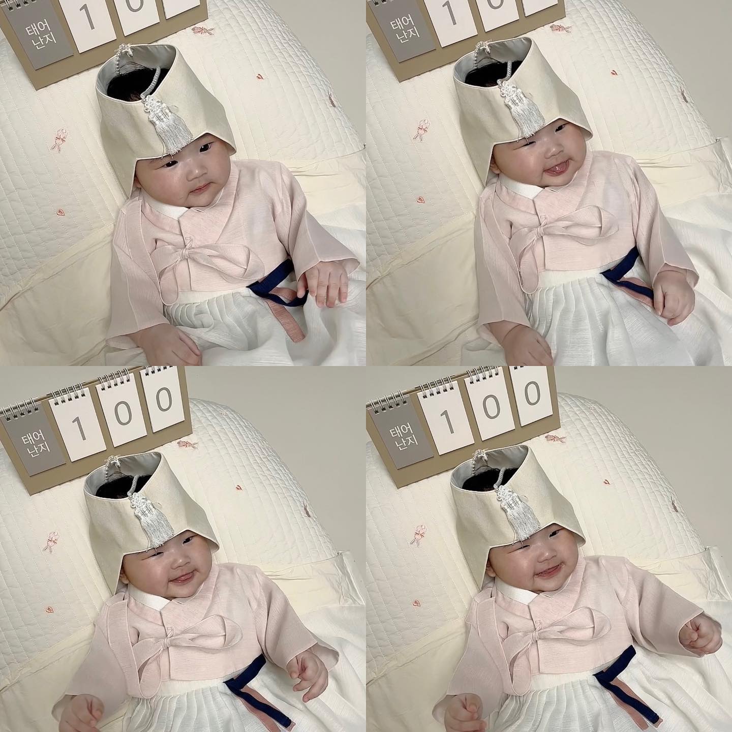 ⠀
#100일아기
#토끼띠아기
#귀염둥이💕
⠀
100일 촬영 셀프가 쉽지 않구나..
⠀
앉아서 찍는건 다음날 한번 더
도전해서 겨우 한컷 성공🙂
⠀
다같이 찍는것도 부랴부랴 성공🙂
⠀
그와중에 뿌엥하는 사진 시선강탈😆
제일 마음에 든다 ㅋㅋ
⠀
찍는다고 고생했고 큰다고 고생했어🥹  my angel 👼🏻