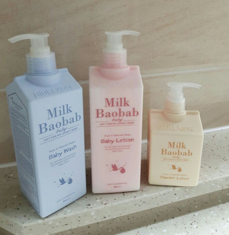 밀크바오밥 베이비스킨케어 3종세트 (베이비로션 베이비워시 파우더로션) 너무 좋아용♡