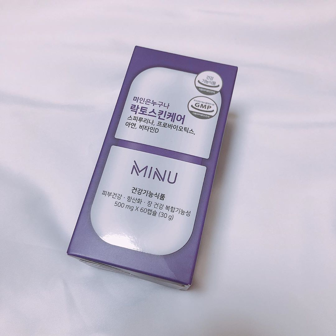 ʙᴇʙᴇ on Instagram: “벌써 가을이고 벌써 환절기라니.. 피부가 쩍쩍 갈라지는거 넘나 싫은 것😨 요즘 다이어트하다 안하다 반복해서, 뒤집어진 피부에 선물을 했다ㅠㅠ 내사랑 선미가 모델인 미누💙 먹고 피부도 건강해져야지🥰 .  #미누 #minu #미누락토스킨케어…”