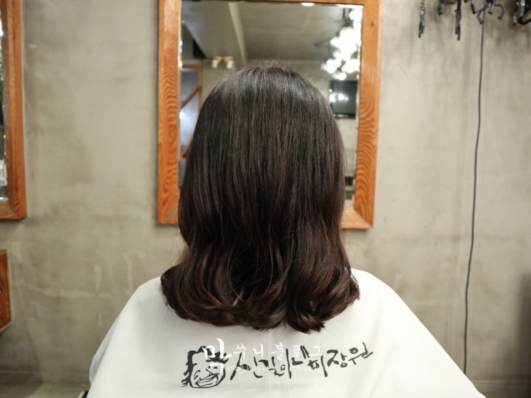 부산대미용실 신길이네미장원 클리닉 후 정돈된 머리