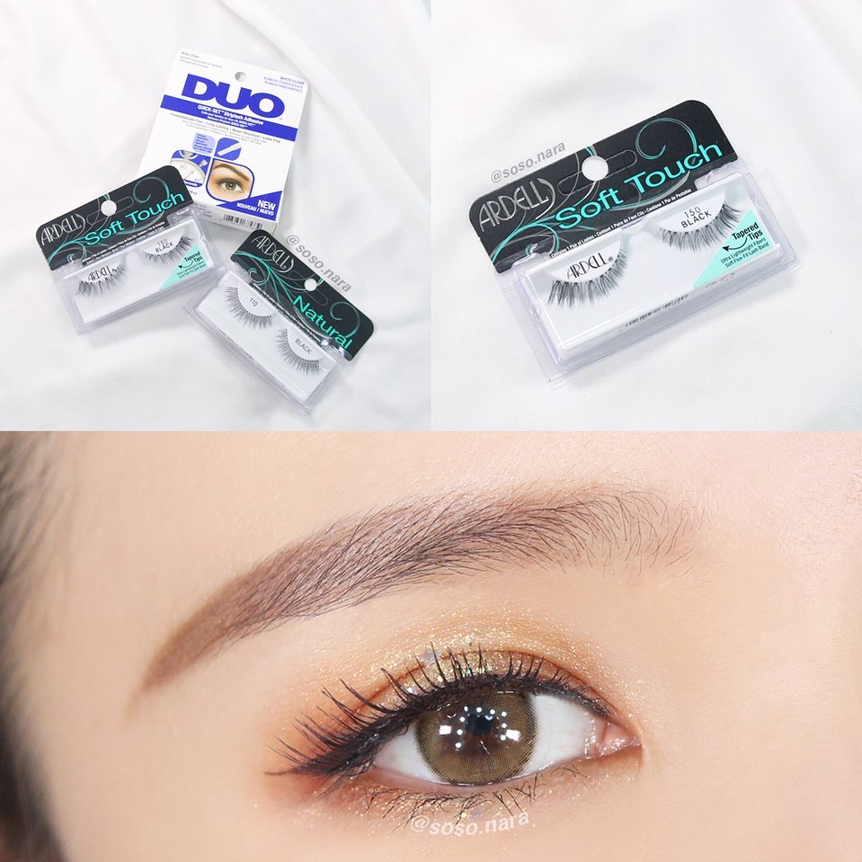 #아델속눈썹
⠀
—————
⠀
아델 속눈썹 & 듀오 퀵 셋 속눈썹 접착제
Ardell, Eyerash & Duo, Quick set striplash adhesive
⠀
• Soft touch 150 & Clear type
• ₩10,000 & ₩15,000
⠀
—————
⠀
미국에서 속눈썹 점유율 1위이자
메이크업 아티스트들과 미용 전문가들이 가장 선호하는
아델 속눈썹과 듀오 속눈썹 풀을 사용해봤어요✨
⠀
개인적으로 듀오 속눈썹 풀은 
국내에 정식으로 수입되기 전부터 사용해왔는데
픽스력은 물론, 나중에 속눈썹 재사용하기에도 좋도록 
제거가 정말 쉬워서 애용해왔어요❣️✨
⠀
소프트 터치 150호는 좀 전에 피드에 올린 내추럴 110호보다
볼륨감은 더해지고 모 길이는 눈 끝으로 갈 수록 길어져
속눈썹에 깃털을 얹은듯 부드러운 눈매 연출에 좋아요🥰✨
⠀
⠀