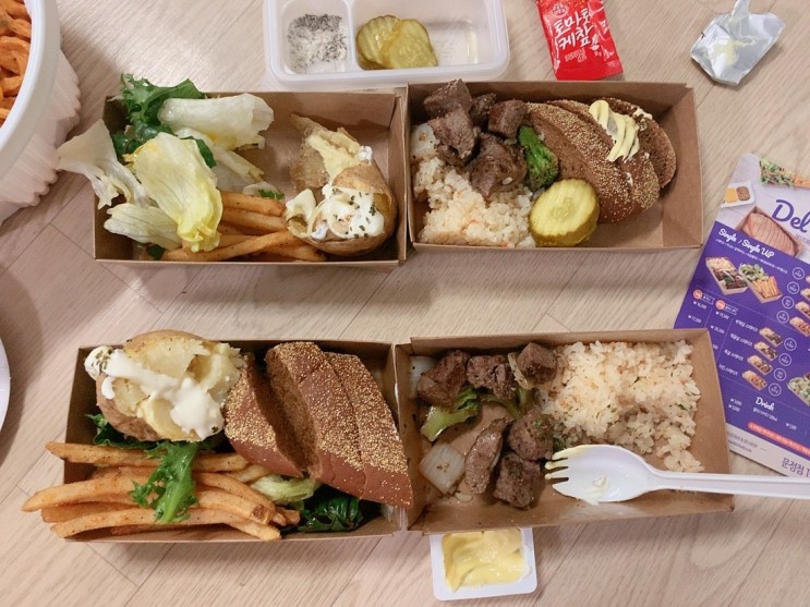 <딜스테이크> 스테이크도시락 피크닉도시락 배달맛집, <오떡후> 매콤 까르보나라 떡볶이