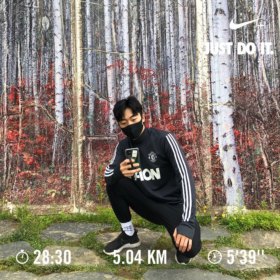이호경 |🎗| Jayden’s Instagram photo: “태욱이 만나기 전 러닝 ⛹🏻‍♂️: 5km #러닝 #기록 - - - 이제는 마스크 안쓰