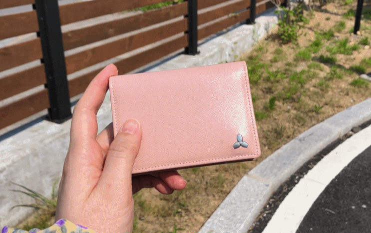 코앤크릿 핸드메이드 가죽 명함지갑 페일핑크