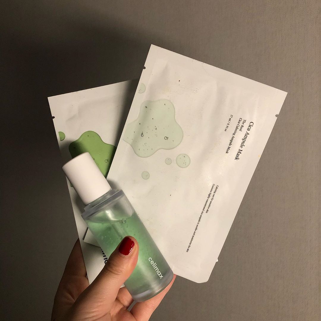 @_ymny_0 on Instagram: “🌱셀리맥스 시카카밍앰플🌱 . . 피부타입_복합성 <세안 후 부분당김 , 피부화