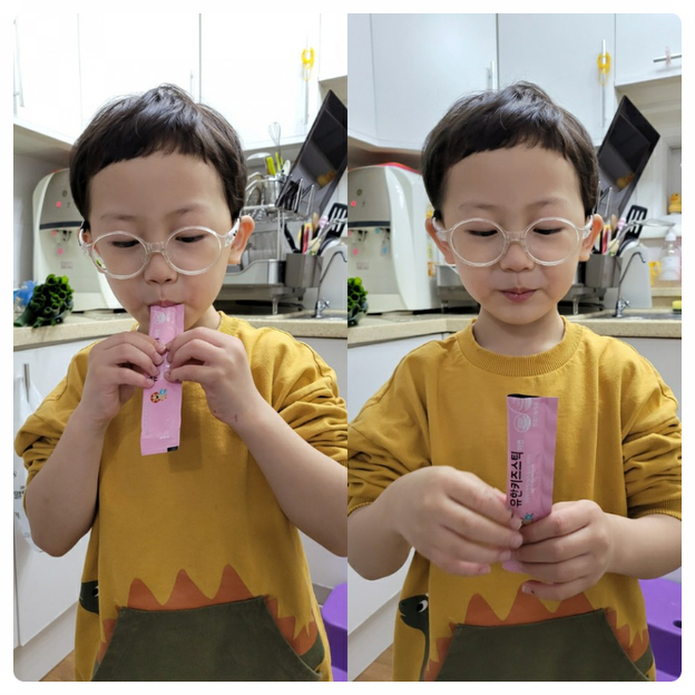 블루베리맛의 어린이 영양제 유한키즈스틱 정말 잘먹어요