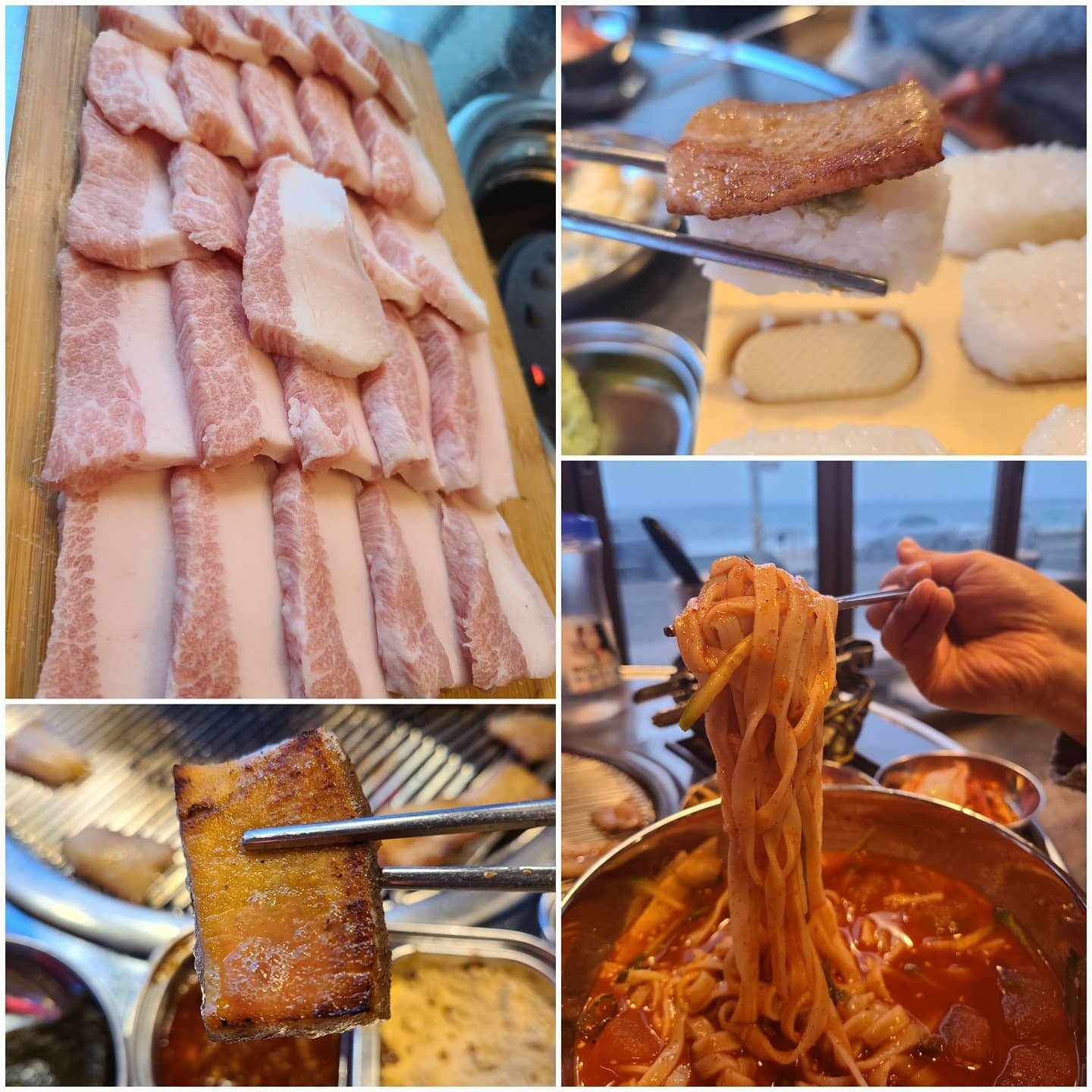 강릉 껍데기 맛집으로 핫플인 이곳
처음가봤는데 완전 반해서 단골 예약찜하고 온곳이에요
강릉 사천해변에 위치한 박가네숯줄껍데기
일단... 이집에 하이라이트는 목항정껍데기와 같이 먹는 초밥인데요..
친절한 사장님이 먹는방법 설명해주시는데
그대로 먹어보면 정말 꿀맛이에요..
10피스 초밥이 순삭하는 마법을 보실거에요

냉칼국수의 시원하고 얼큰한 맛은
기름진 고기 맛을 깔끔하게 씻겨주구요
탱탱한 면발은 ㅠ 입안에서 탱글탱글 놀고있어요

마지막으로 껍데기... 이집만의 비법으로 만든 껍데기인데 보통 구우면 말리는 껍데기가 아니에요
그냥 편하게 구우면되요 ㅋㅋㅋ막 튀지도않고
근데 쫄깃한 식감이 살아있는 껍데기 맛..
바로 단골예약하게 될거에요 ㅋㅋ 

#강릉맛집#강릉고깃집#강릉껍데기#강릉사천해변맛집#강릉사천해변#강릉박가네숯불껍데기#협찬#목항정껍데기#목항정껍데기초밥#강릉여행맛집#좋아요반사#먹팔해요#먹팔환영#맞팔소통환영