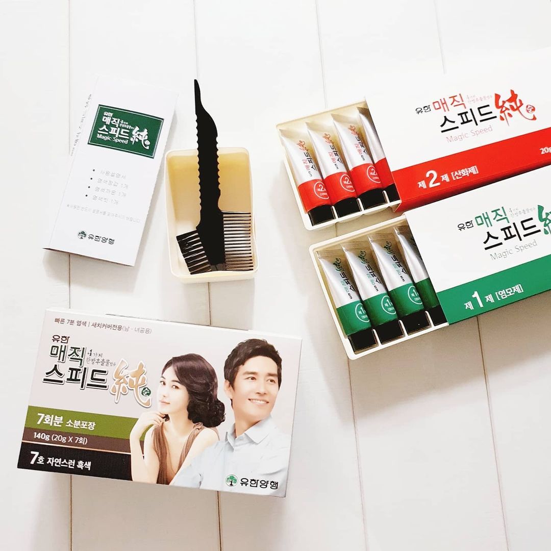  “#협찬#유한양행#염색약#새치염색약#새치커버#셀프염색약추천#부모님선물#kbeauty 집에서 셀프로 하기 좋은 염색약 #유한매직스피드순 이에요!💛 #매직스피드순 은 새치커버전용 염색약인데 7회분 소분 포장되어 새치가 적으신 분들이 여러번 나눠…”