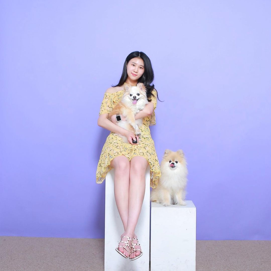 휘머쿠빵(한수빈) on Instagram: “요즘 #셀프사진관 이 대세인건 다들 알쥬😉 베이커리네가 #반려동물동반가능 한 셀프사진관에서 촬영하구 왔어용📸 퍼플 배경 너무