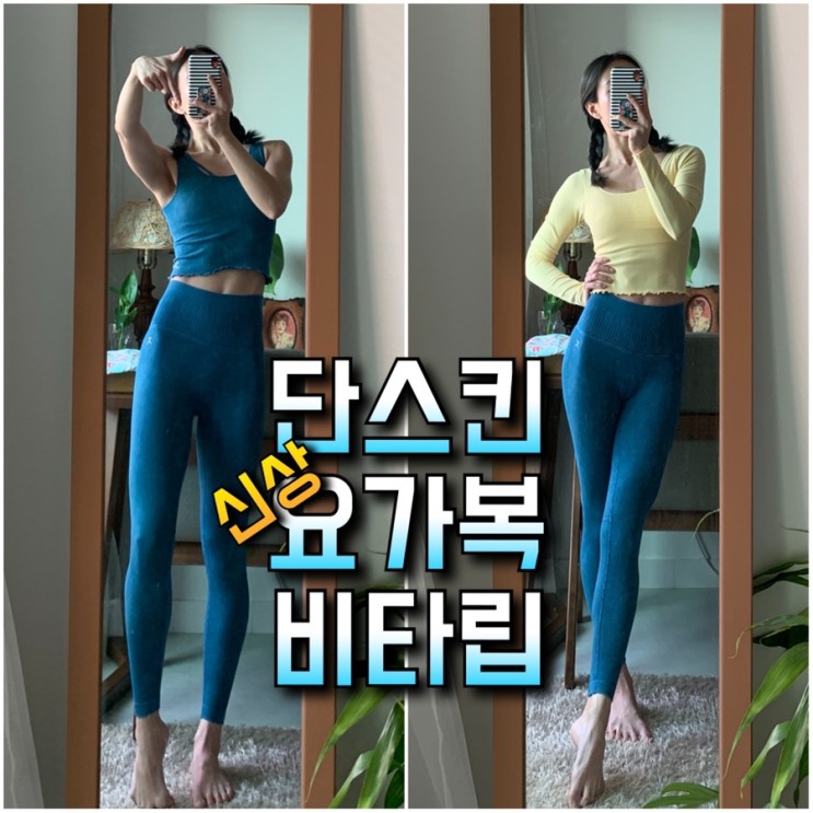 요가복 단스킨 신상 : 비타 립 레깅스 슬리브리스 심리스 티