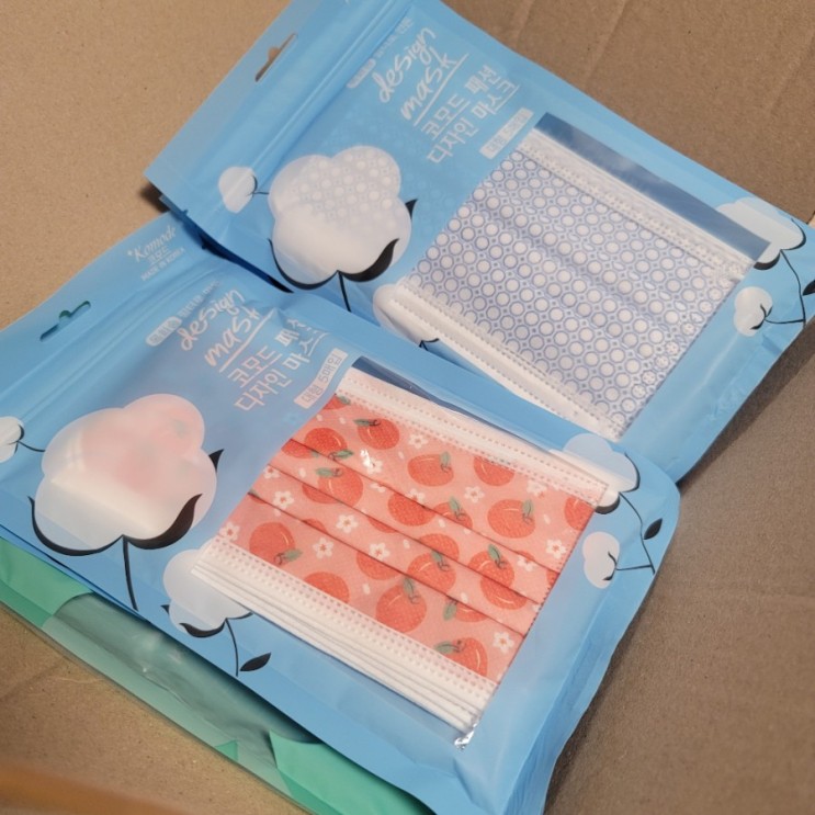 친환경잉크로 디자인된 목화솜 필터마스크/ 코모드 목화솜 패션 디자인 마스크로 개성살리기