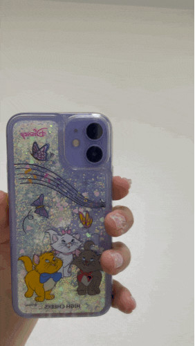 내돈내산 하이칙스글리터케이스 아이폰12mini (퍼플착용샷O)Aritocats Glitter Case