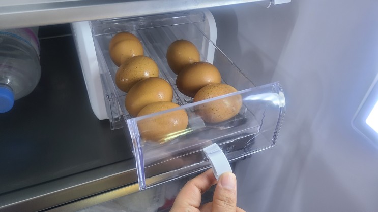 편리한 냉장고 계란보관용기 데구르르 슬라이딩 에그박스