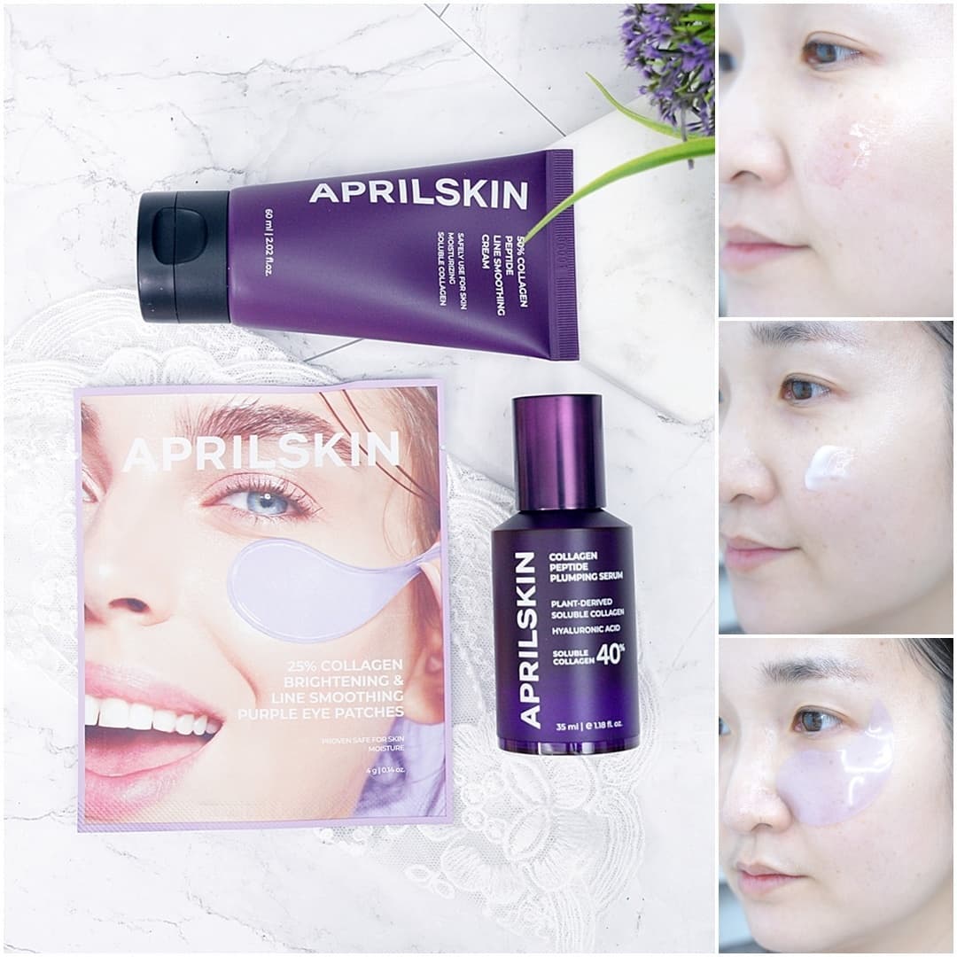 횬블링’s Instagram profile post: “#광고 ☞ @aprilskin_korea ⠀⠀⠀⠀⠀⠀⠀⠀⠀⠀⠀⠀⠀⠀⠀⠀⠀ 축축 쳐지는 듯한 내 피부를 위한 에이프릴스킨 50퍼센트 콜라겐 리프팅크림과 앰플, 그리고 아