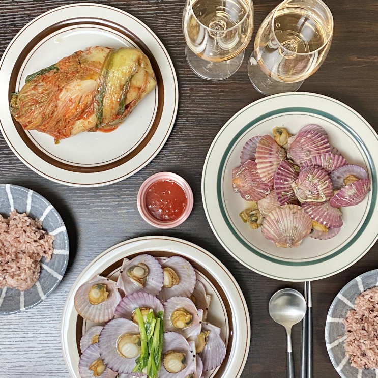 Homecook #11 : 홍 가리비 술찜, 홍 가리비 찜, 김장김치