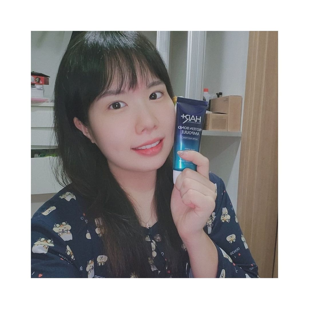 우브로집 ᰔᩚ on Instagram: “출산 후 모든 영양이 빠져나가 자꾸 엉키고 푸석해져만 가는 나의 머리카락에 #협찬 이 들어왔다. ⠀ ❛헤어플러스 단백질 본드 앰플❜ 은 ⠀ ✓ 단백질 침투력 2