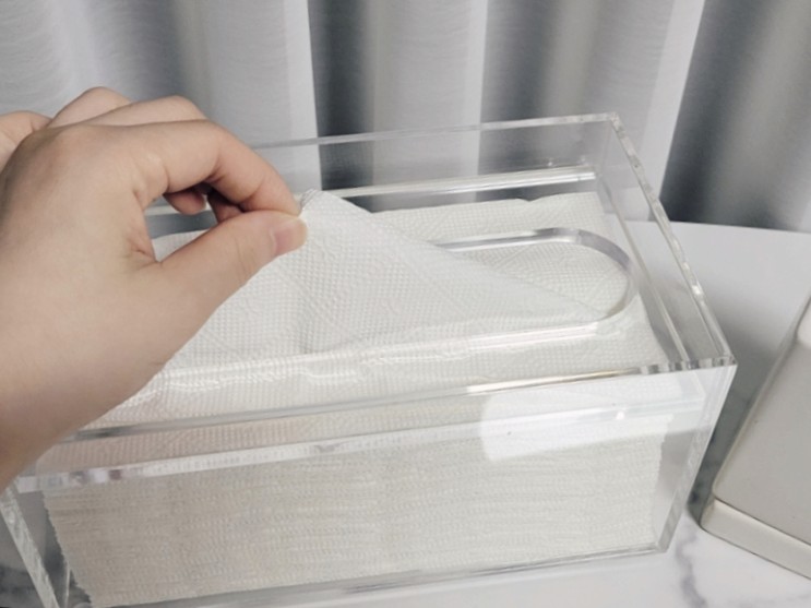 깔끔한 인테리어엔 투명크리스탈 핸드타올 케이스