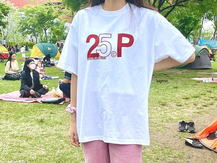[무신사] 이십오퍼센테이지 오버핏 25p 로고 실켓 쿨 반팔티
